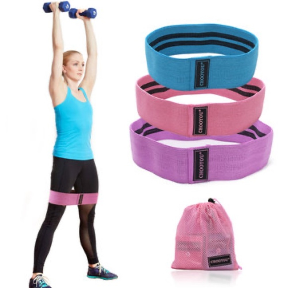 NEW Resistance Booty Loop Elastic Band 3 Pack Set